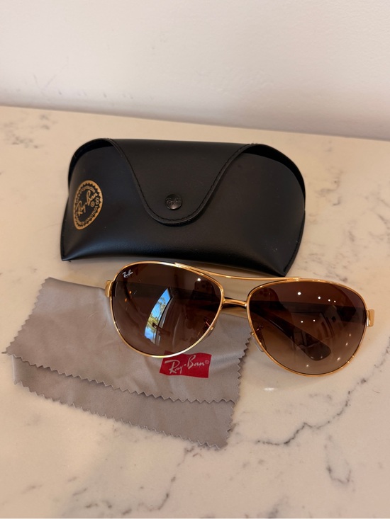 Ray-Ban Accessories - Ray-Ban Women’s Gold Aviator Sunglasses with Brown Lenses